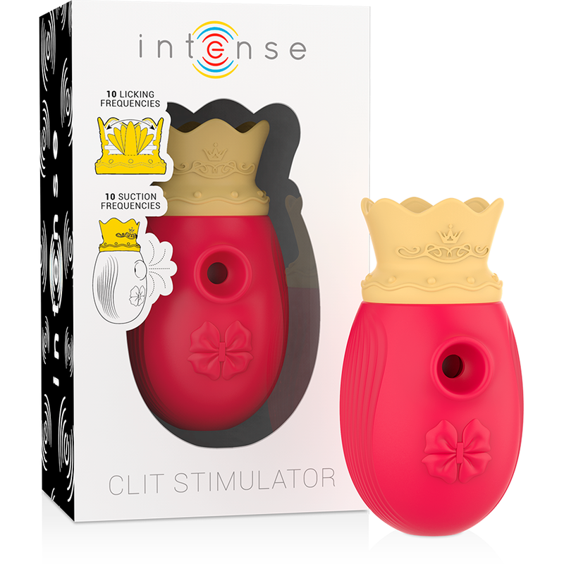 INTENSE - STIMULATEUR CLIT 10 FRÉQUENCES DE LÉCHAGE ET DASPIRATION - ROUGE