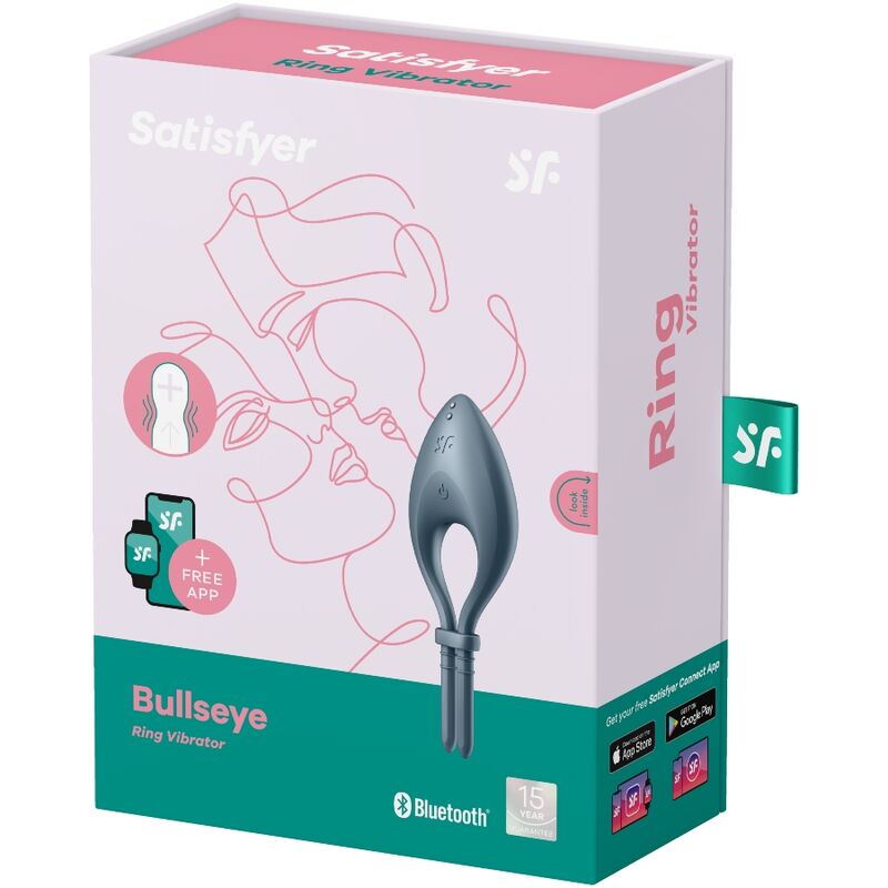 SATISFYER - ANILLO VIBRADOR BULLSEYE APLICACIÓN GRIS