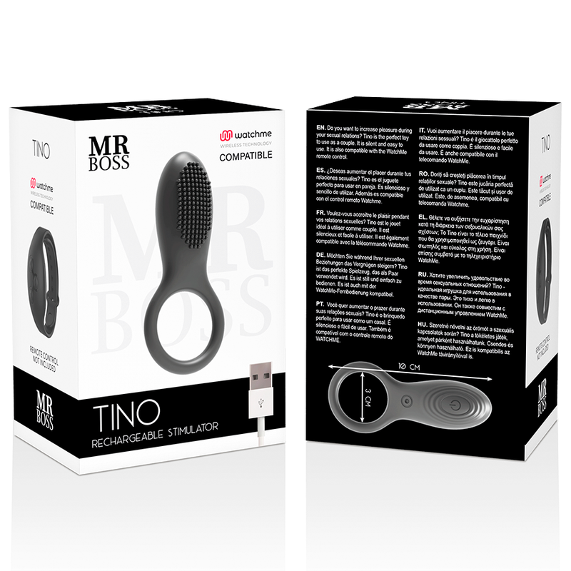 MR BOSS - ANILLO ESTIMULADOR TINO COMPATIBLE CON TECNOLOGÍA INALÁMBRICA WATCHME