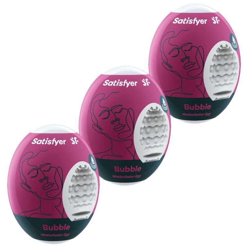 SATISFYER - 3 HUEVOS MASTURBADORES DE BURBUJAS