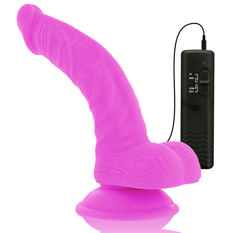 DIVERSIA - FLEXIBLE VIBRATING DILDO PURPLE 21.5 CM -O- 4.5 CM