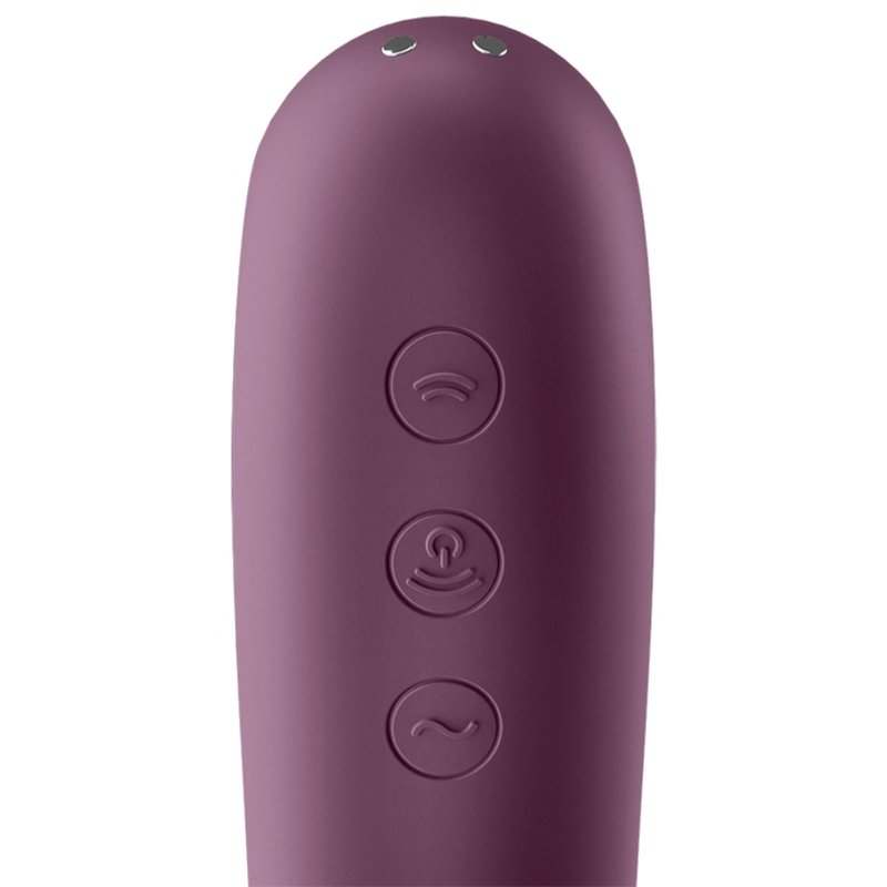 SATISFYER - DUAL KISS AIR PULSE VIBRADOR VINO ROJO