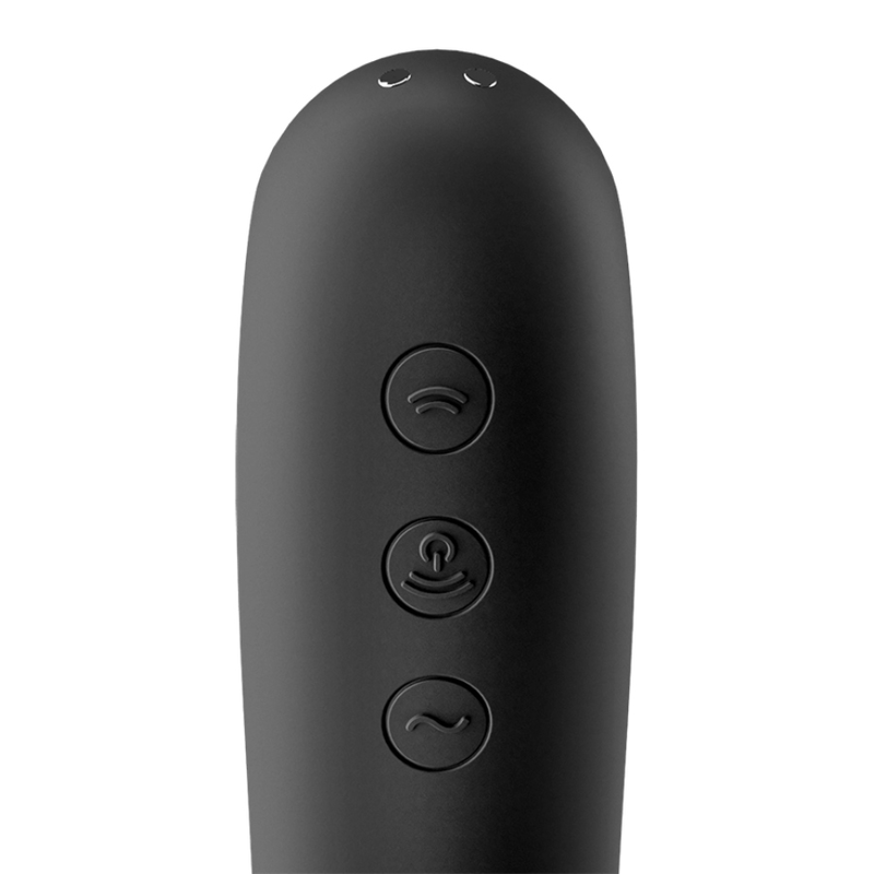 SATISFYER - VIBRADOR DE PULSO DE AIRE DUAL KISS NEGRO