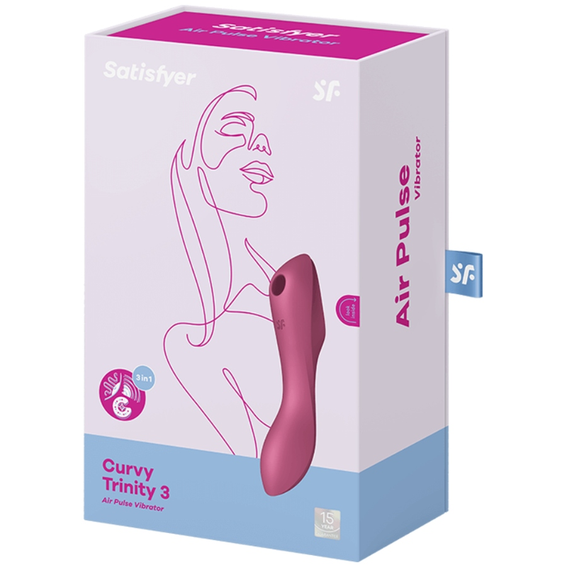 SATISFYER - ESTIMULADOR Y VIBRADOR CURVY TRINITY 3 ROJO