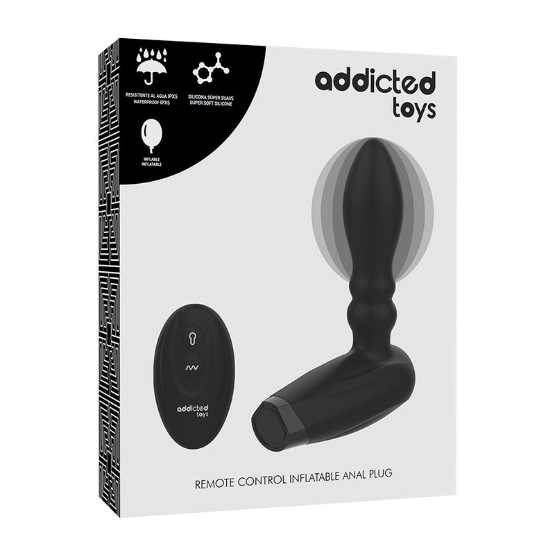 ADDICTED TOYS - REMOTE CONTROLLED INFLATABLE PLUG - 10 VIBRATION MODES