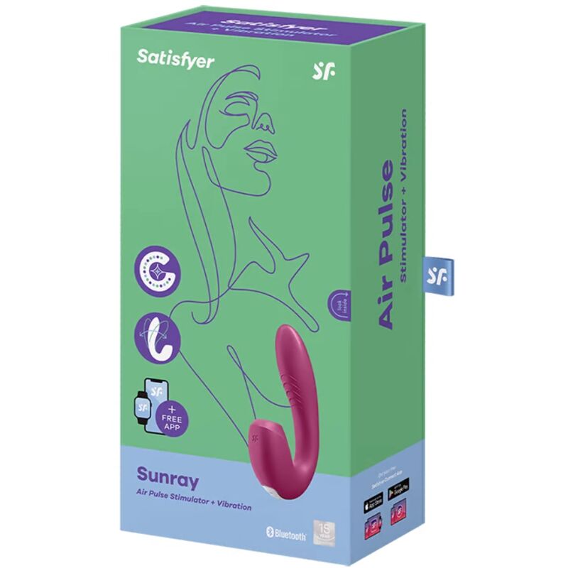 SATISFYER - APLICACIÓN ESTIMULADOR Y VIBRADOR RAYOS SOLAR ROJO