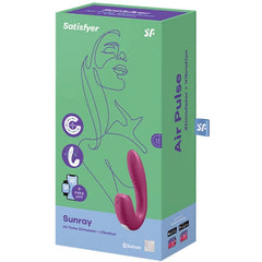 SATISFYER - APLICACIÓN ESTIMULADOR Y VIBRADOR RAYOS SOLAR ROJO