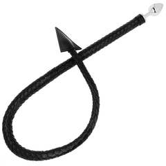 OHMAMA FETISH DEVIL''S TAIL LEATHER &amp; METAL ANAL PLUG 7 CM