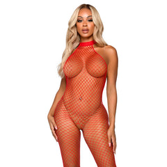 LEG AVENUE - LE FRIVOLE BODYSTOCKING - RACER COLLAR ONE SIZE - BLACK