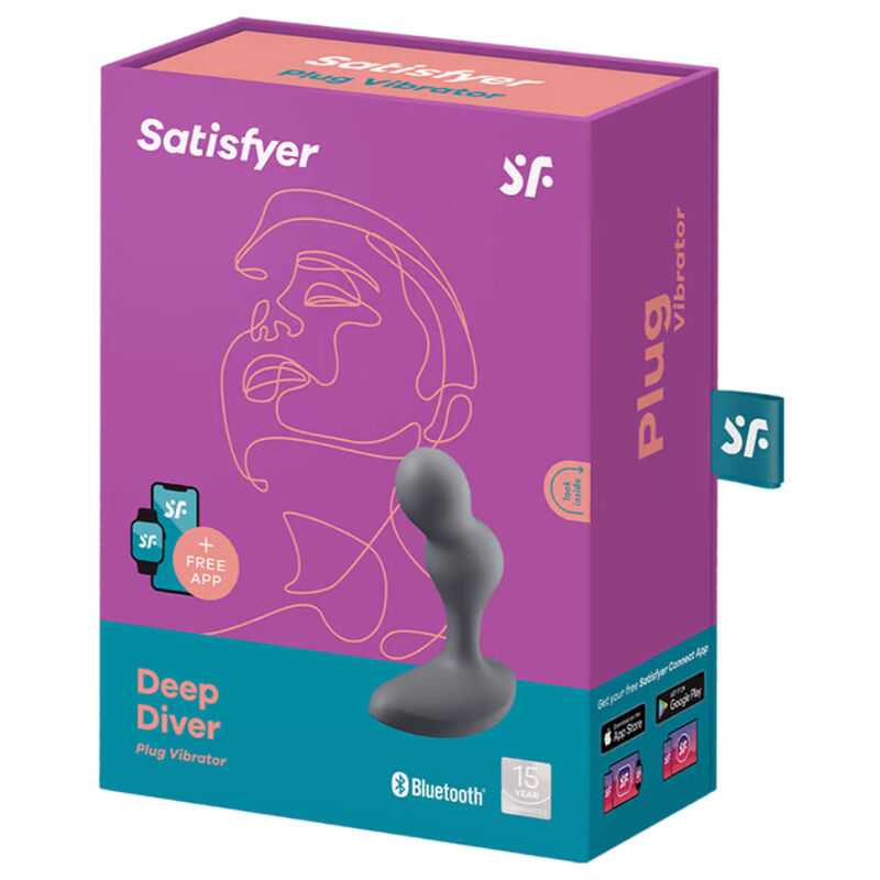 SATISFYER - APLICACIÓN PLUG VIBRANTE GRIS DEEP DIVER