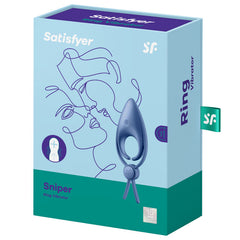 SATISFYER - ANILLO VIBRADOR FRANCOTIRADOR AZUL