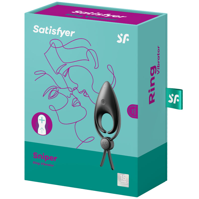 SATISFYER - ANILLO VIBRADOR FRANCOTIRADOR AZUL