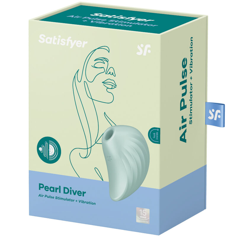 SATISFYER - PEARL DIVER GREEN STIMULATOR AND VIBRATOR