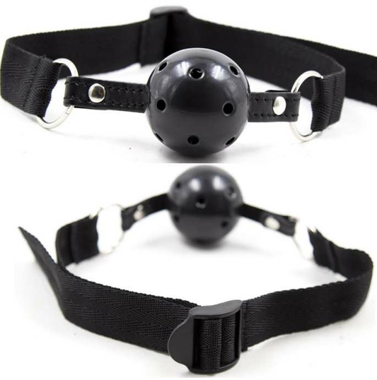 OHMAMA FETISH BALL GAG RESPIRANT EN TISSU NOIR