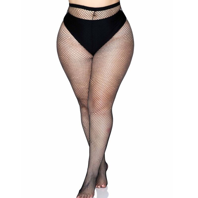 LEG AVENUE - BACK SEAM TIGHTS - BLACK PLUS SIZE