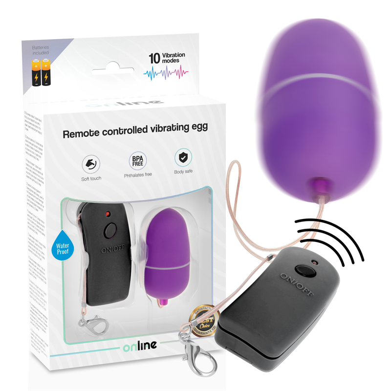 ONLINE - VIBRATING EGG WITH REMOTE CONTROL LILAC