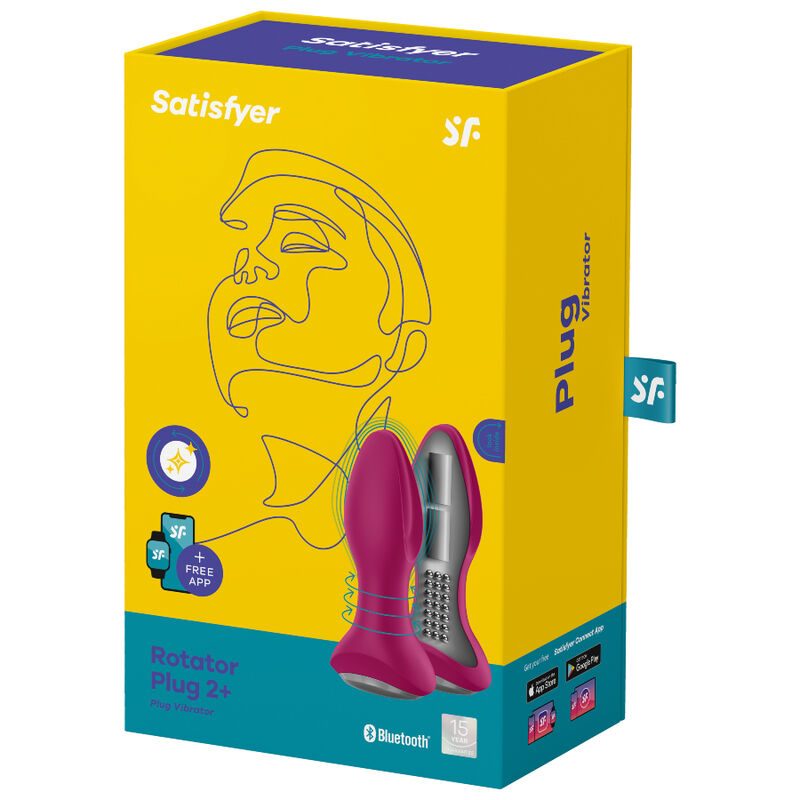 SATISFYER - VIBRANT ROTATOR PLUG 2+ APLICACIÓN NEGRO