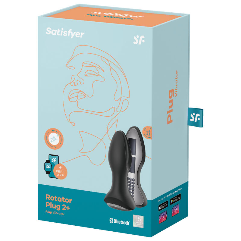 SATISFYER - VIBRANT ROTATOR PLUG 2+ APLICACIÓN NEGRO