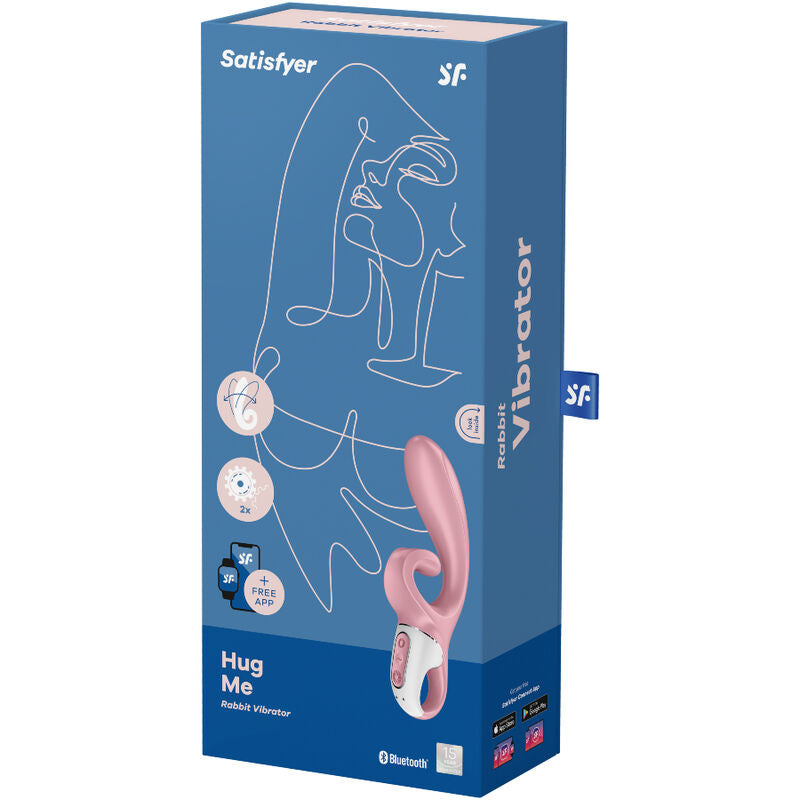 SATISFYER - APLICACIÓN VIBRADORA HUG ME CONEJO ROSA