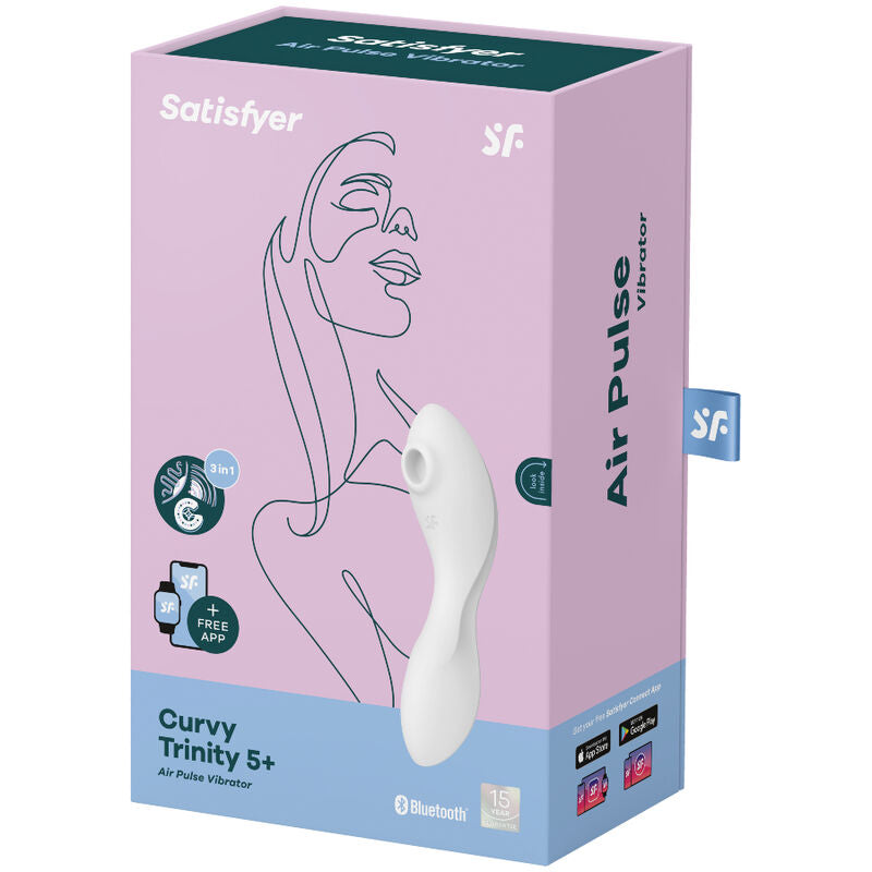 SATISFYER - CURVY TRINITY 5 WHITE STIMULATOR AND VIBRATOR APPLICATION