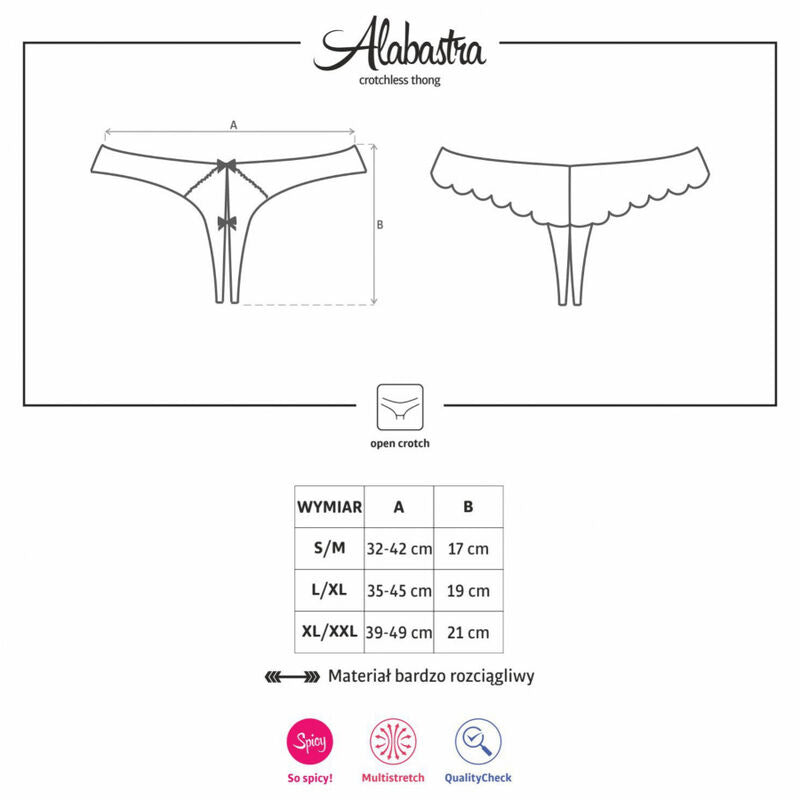 OBSESSIVE - ALABASTRA CROCHLESS WHITE THONG S/M