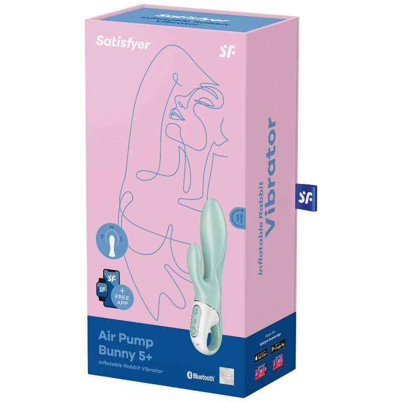 SATISFYER - AIR PUMP BUNNY 5+ APLICACIÓN VIBRADOR HINCHABLE CONEJO VERDE