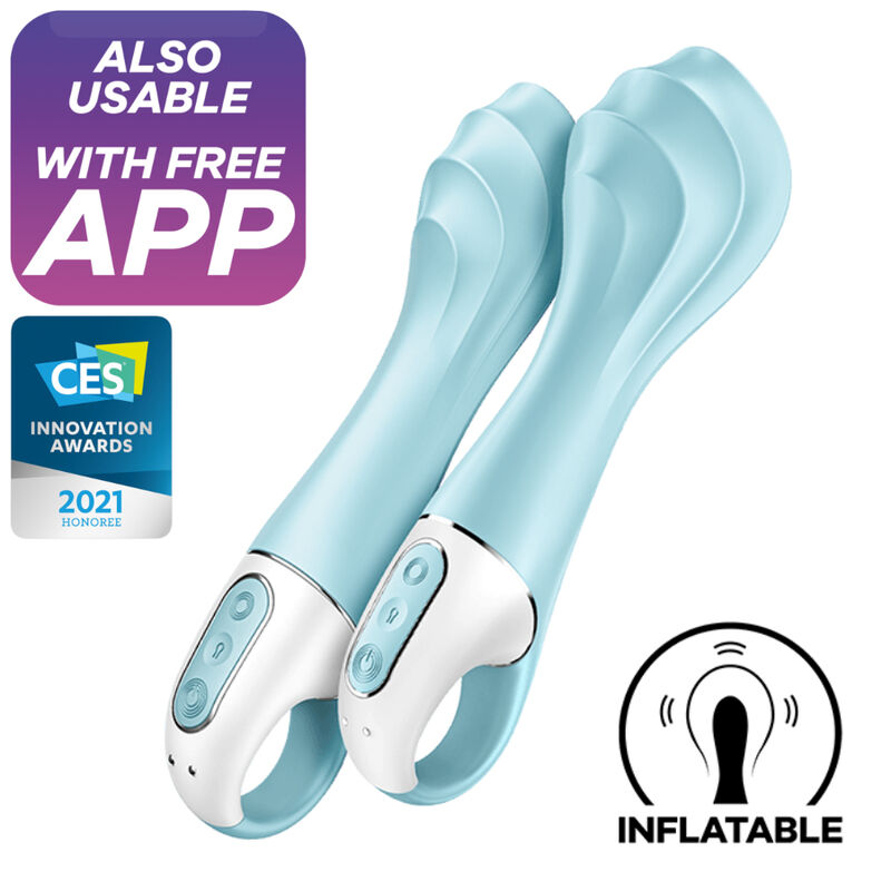 SATISFYER - AIR PUMP VIBRATOR 5+ APP INFLATABLE G-SPOT VIBRATOR BLUE