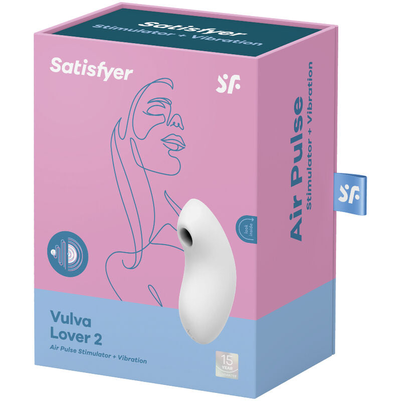 SATISFYER - VULVA LOVER 2 AIR PULSE BLUE STIMULATOR AND VIBRATOR