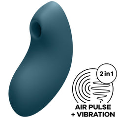 SATISFYER - VULVA LOVER 2 AIR PULSE BLUE STIMULATOR AND VIBRATOR