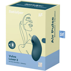 SATISFYER - VULVA LOVER 2 AIR PULSE BLUE STIMULATOR AND VIBRATOR