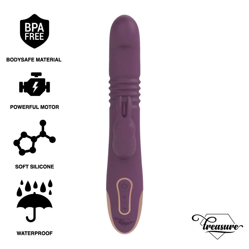 TESORO - CONEJO BASTIAN UP &amp; DOWN, ROTADOR Y VIBRADOR COMPATIBLE CON TECNOLOGÍA INALÁMBRICA WATCHME