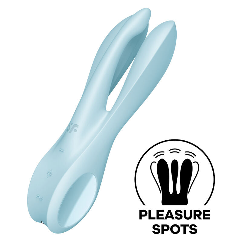 SATISFYER - VIBRATEUR THREESOME 1 BLEU