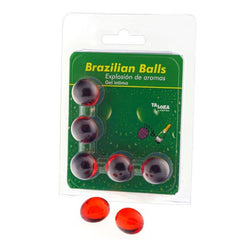 TALOKA - 5 BOLAS DE GEL ÍNTIMO BRASILEÑO FRESA Y CHAMPÁN