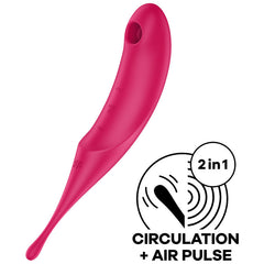 SATISFYER - TWIRLING PRO AIR PULSE RED STIMULATOR AND VIBRATOR