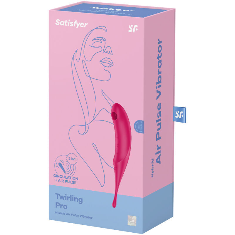 SATISFYER - TWIRLING PRO AIR PULSE RED STIMULATOR AND VIBRATOR