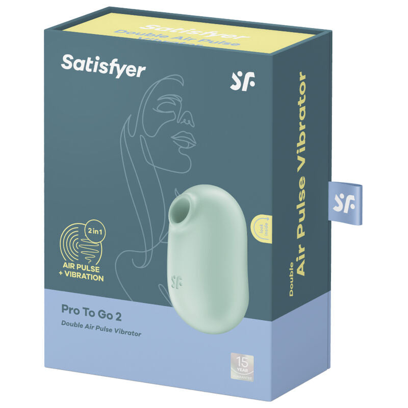 SATISFYER - ESTIMULADOR DE PULSO DE AIRE DOBLE Y VIBRADOR PRO TO GO 2 MORADO