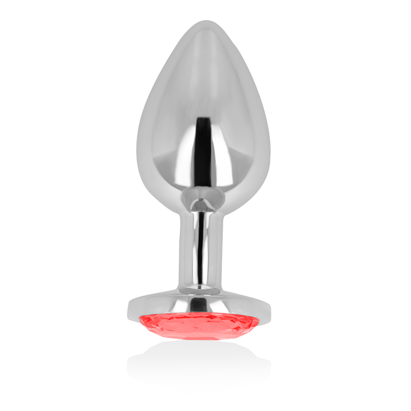 OHMAMA - PLUG ANAL AVEC CRISTAL ROUGE 8 CM