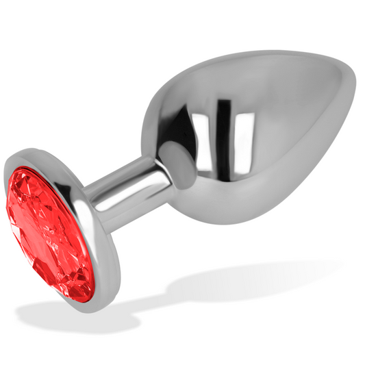 OHMAMA - PLUG ANAL AVEC CRISTAL ROUGE 8 CM