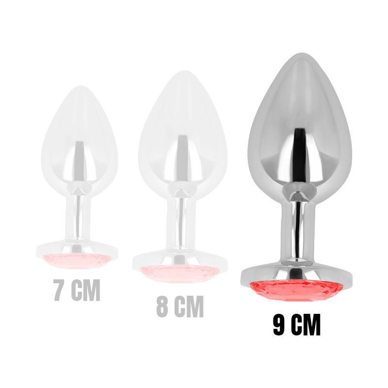 OHMAMA - PLUG ANAL AVEC CRISTAL ROUGE 9 CM