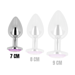 OHMAMA - PLUG ANAL CON CRISTAL MORADO 7 CM