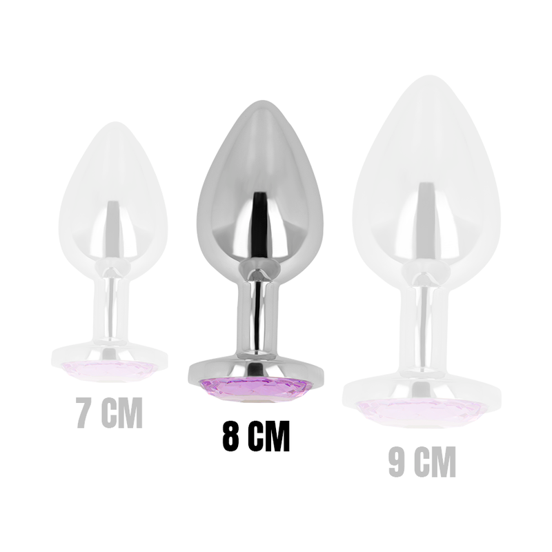 OHMAMA - PLUG ANAL CON CRISTAL MORADO 8 CM