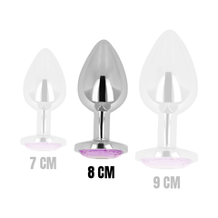 OHMAMA - PLUG ANAL CON CRISTAL MORADO 8 CM