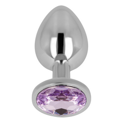 OHMAMA - PLUG ANAL CON CRISTAL MORADO 8 CM