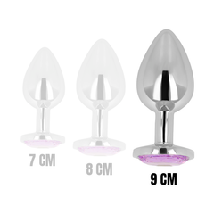 OHMAMA - PLUG ANAL CON CRISTAL MORADO 9 CM