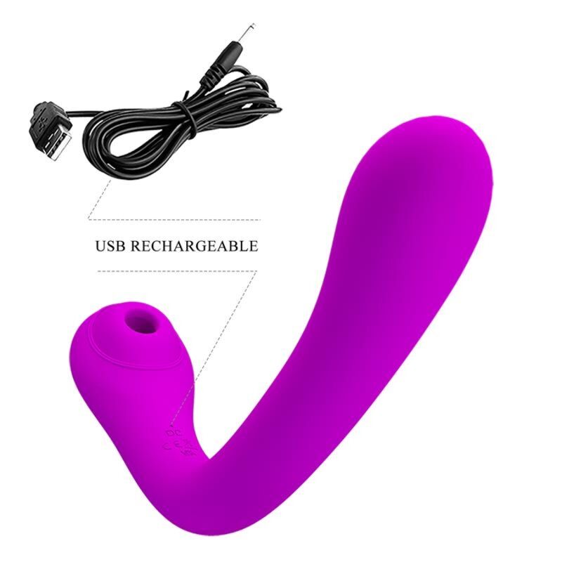 PRETTY LOVE - ALEX VIBRATOR AND CLITORIS SUCTION CUP LILAC