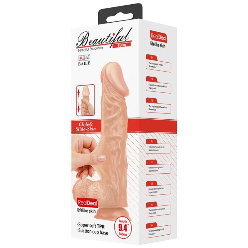 BAILE - BEAUTIFUL MEETING BURAQ DILDO REALISTA FLEXIBLE 24 CM NATURAL