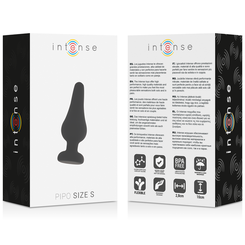 INTENSE - PIPO S SILICONE ANAL PLUG BLACK 9.8 CM