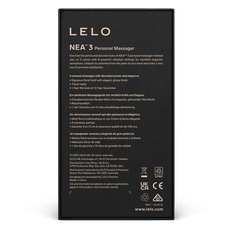 LELO - MASAJEADOR PERSONAL NEA 3 NEGRO