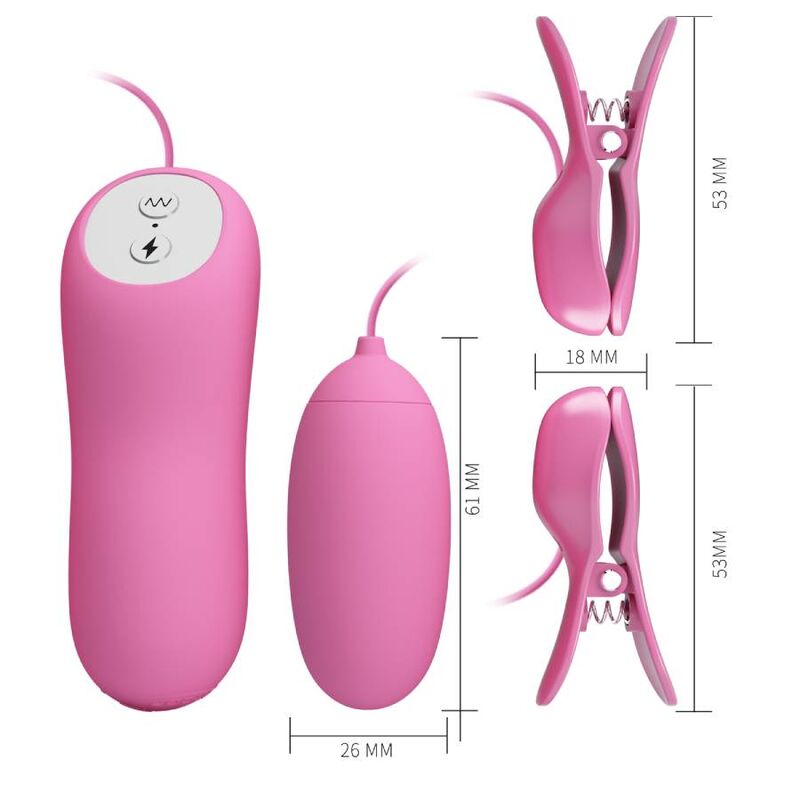 PRETTY LOVE - TWEEZERS WITH VIBRATION AND ELECTROSHOCK PINK