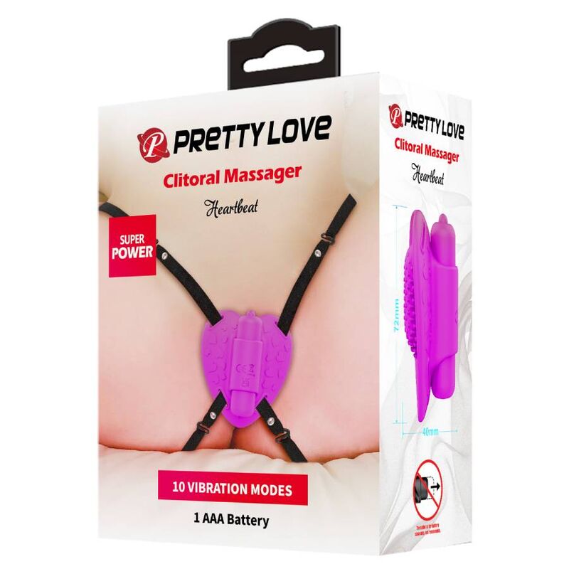 PRETTY LOVE - MASAJEADOR DE CLITORIS HEARTBEAT 10 MODOS DE VIBRACIÓN MORADO